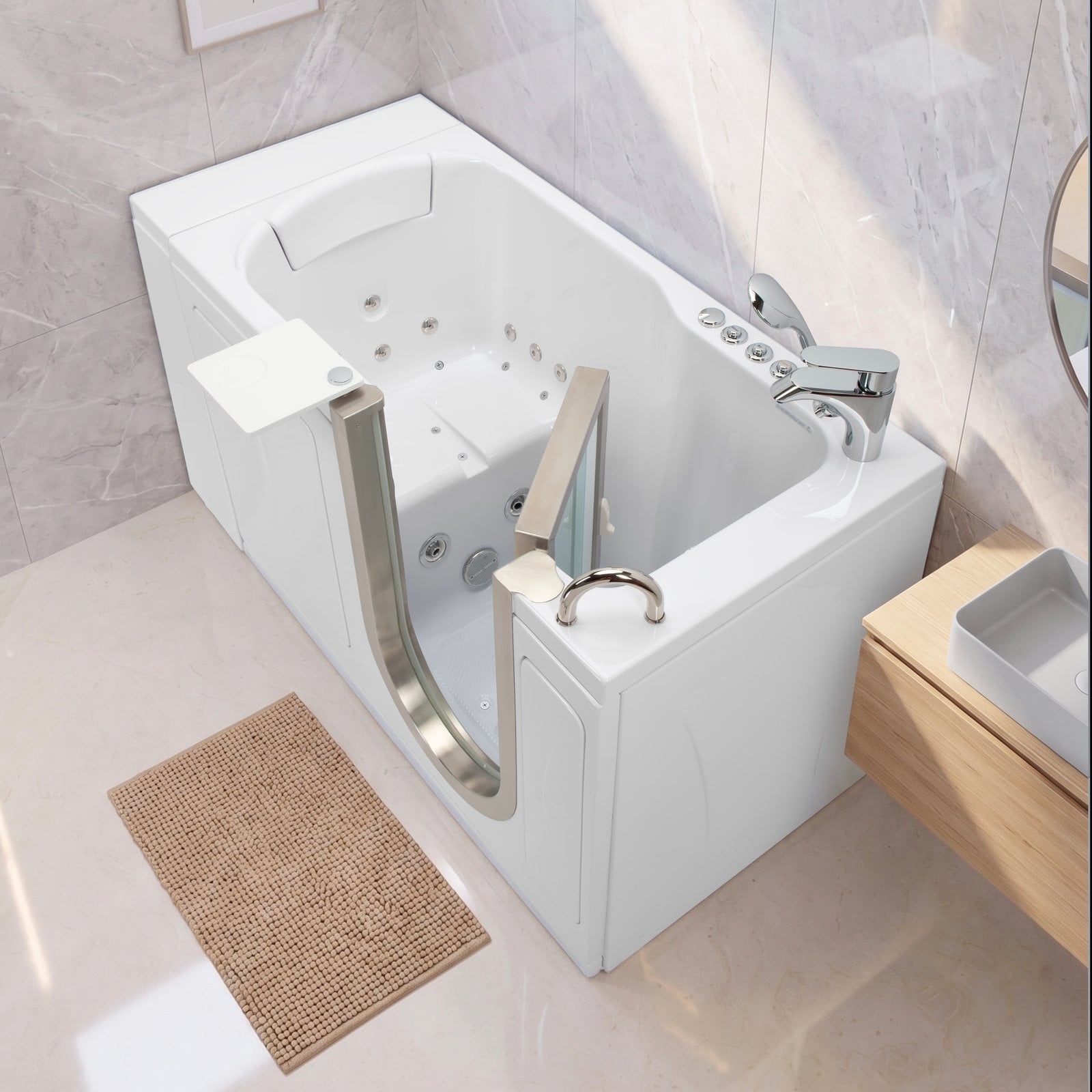 Ella's Bubbles walk-in tub in a bathroom
